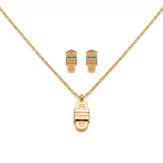 Parure Collier et Boucles d'Oreilles Prisme Éternel