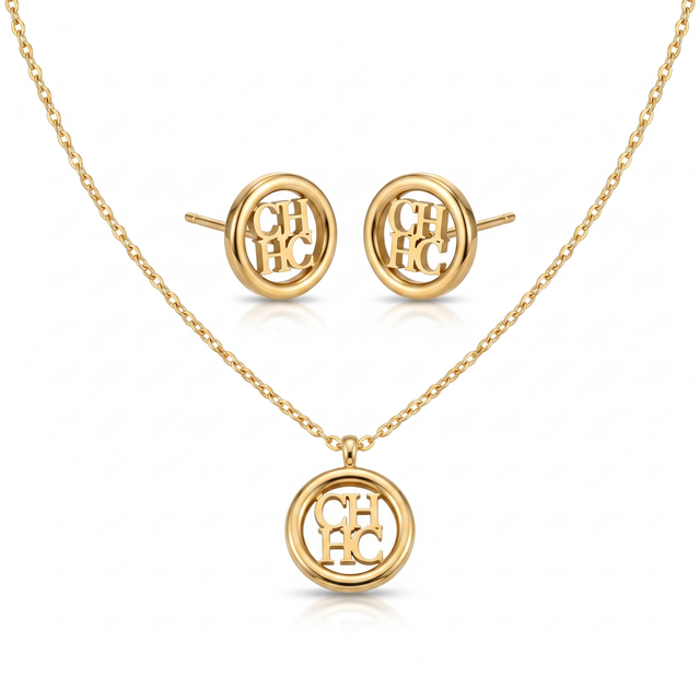Collier et boucles d'oreilles Monogramme Éternel