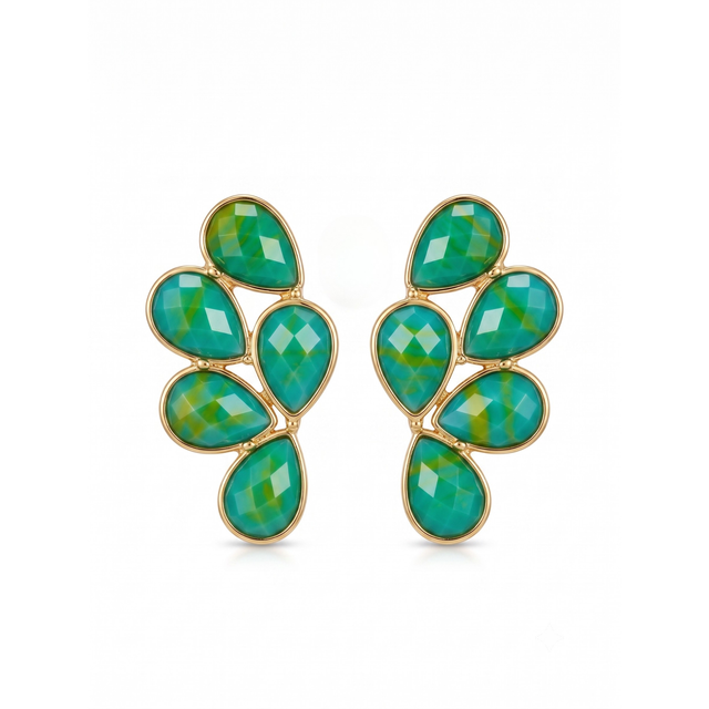 Boucles d'oreilles Riviera Vert Lumière