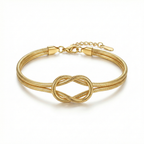 Double Cord Bracelet with Infinity Knot – 100% 18K Gold Plated Steel