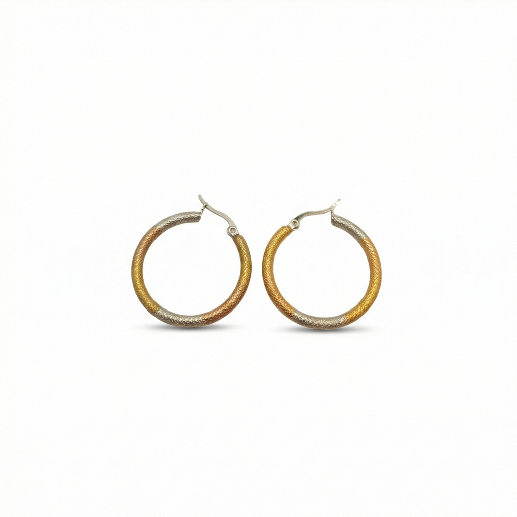 Multi-tone Gradient Finish Hoop Earrings 100% Steel