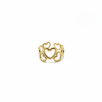 Anillo Banda de Corazones Calados 100% Acero Bañado en Oro 18K
