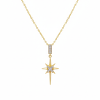 Collar Estrella del Norte con Circonitas 100% Acero Bañado en Oro 18K