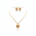 Conjunto Infantil de Joyería Corazón con Circonitas 100% Acero Bañado en Oro 18K