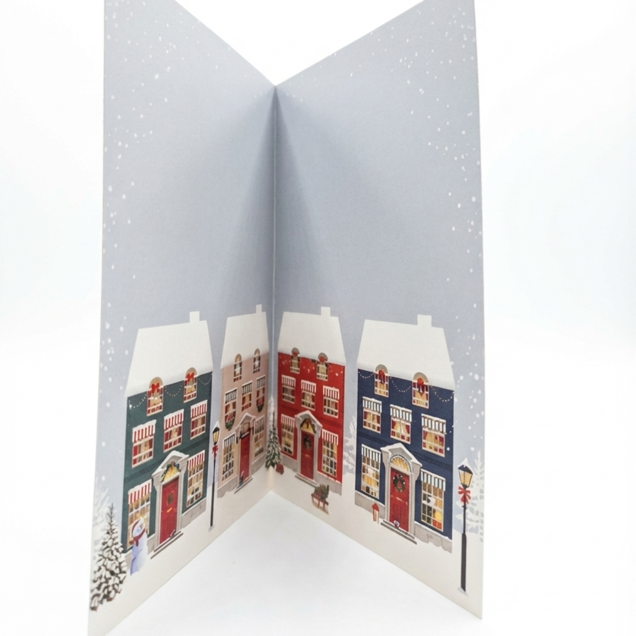 Tarjeta de Navidad Casita Roja Festiva y Dorado (Incluye Sobre)