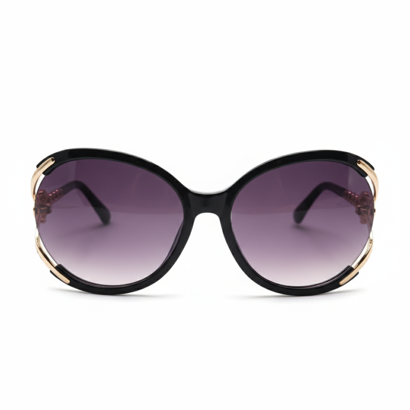 Gafas de Sol Oversize con Patillas Doradas 100% Acero Bañado en Oro 18K