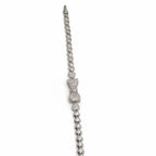 Silver Plated Steel Heart Bracelet with Bow