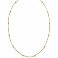 18K Gold Plated Steel Necklace with Link Chain and Smooth Beads