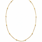 Collier en acier plaqué or 18 carats avec chaîne à maillons et perles lisses