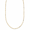 18K Gold Plated Steel Necklace with Thin Bar Chain