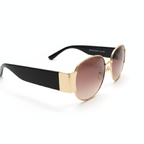 Gafas de Sol Ovaladas con Montura Dorada 100% Acero Bañado en Oro 18K