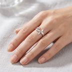 Anillo Ajustable "Paz y Vida" con Símbolo Peace y Latido - 100% Acero con Baño de Plata