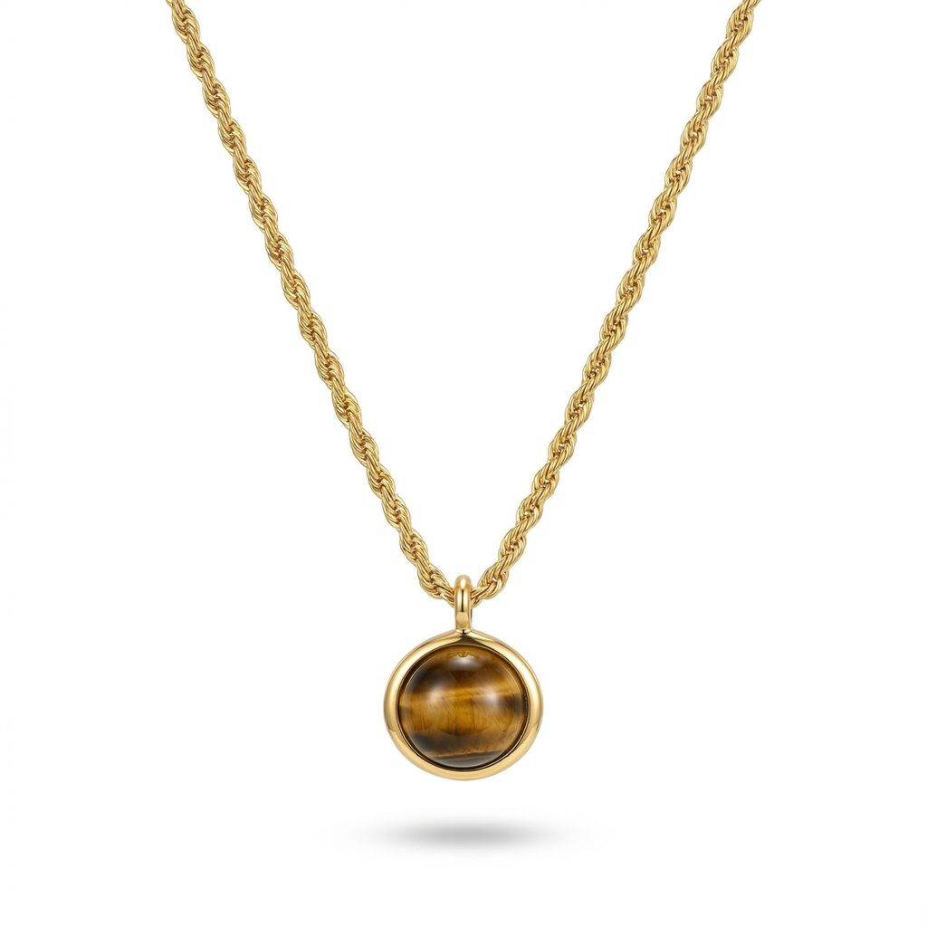 Collier œil de tigre - Force naturelle et aura dorée
