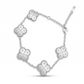 Bracelet Trèfles Gravés - 100% Acier Argenté