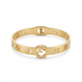 Brazalete Rígido con Logotipo Calado - 100% Acero con Baño de Oro 18K