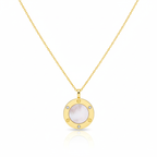 Ensemble collier et boucles d'oreilles ronds en acier plaqué or 18 carats