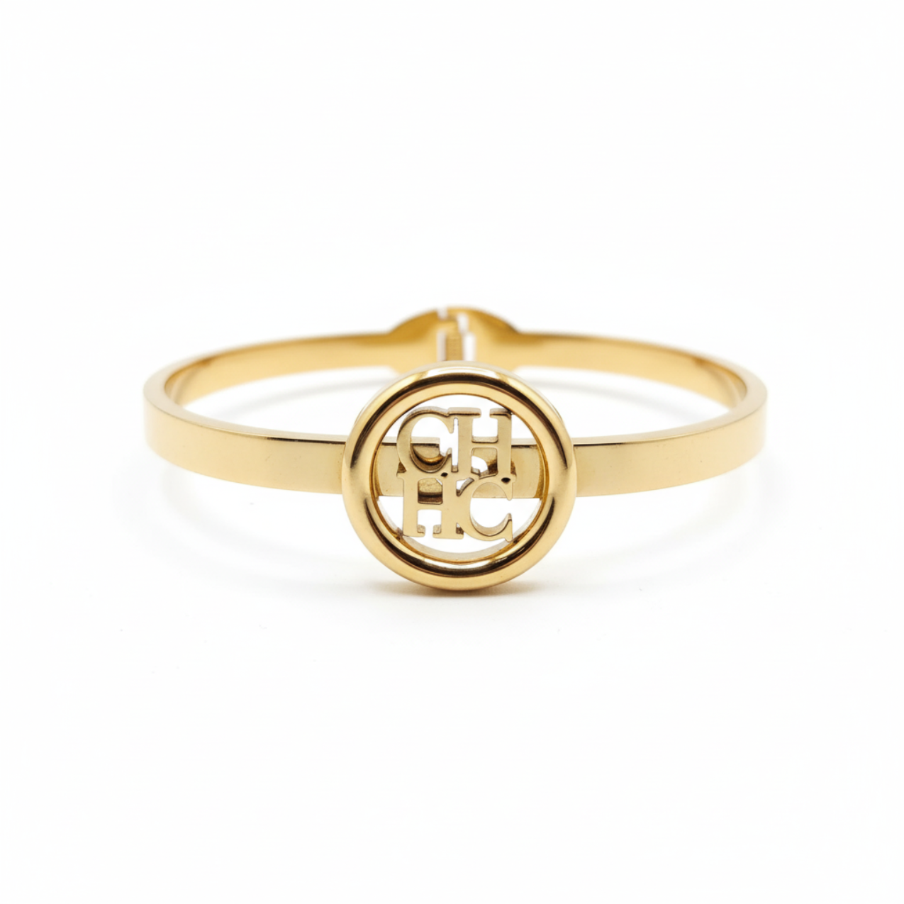 Conjunto de Joyería Circular con Detalles Grabados 100% Acero Bañado en Oro 18K