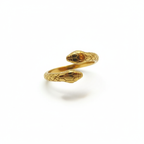 Bague serpent ajustable - 100 % acier plaqué or 18 carats