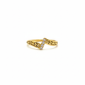 Intertwined Ring with Openwork and Brilliant Details - 100% 18K Gold Plated Steel