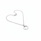 Conjunto de Joyería Círculo con Detalles de Tornillo y Circonitas 100% Acero Inoxidable Color Plata