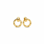 Circle Jewelry Set with Engraved Details 100% 18K Gold Plated Steel