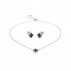 Parure de bijoux Black Clover 100 % acier inoxydable couleur argent