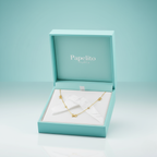 Necklace with Bows and Zirconia 100% 18K Gold Plated Steel