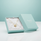 Collar con Colgante Flor de Cuatro Pétalos con Nácar y Circonitas 100% Acero Bañado en Oro 18K