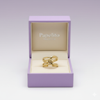 Anillo Ancho Entrelazado 100% Acero Bañado en Oro 18K