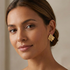 Pendientes de Concha Texturizada 'Seashell' - 100% Acero Chapado en Oro de 18K