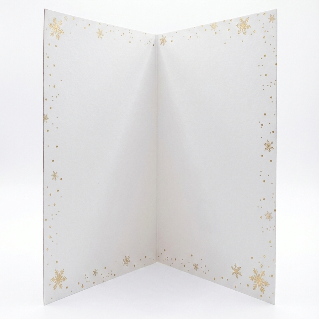 Tarjeta de Navidad Elegante con Renos y Luna Dorada sobre Fondo Rojo (Incluye Sobre)