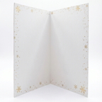 Tarjeta de Navidad Elegante con Renos y Luna Dorada sobre Fondo Rojo (Incluye Sobre)