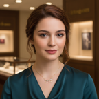 Collar Cadena Fina con Colgante Curvo de Brillantes y Dijes de Flor de Acero Chapado en Oro 18K