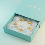 Pulsera Flora de Acero Inoxidable Oro – Diseño Exclusivo