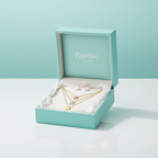 Three-chain necklace set with stars and matching earrings - 100% 18K gold-plated steel