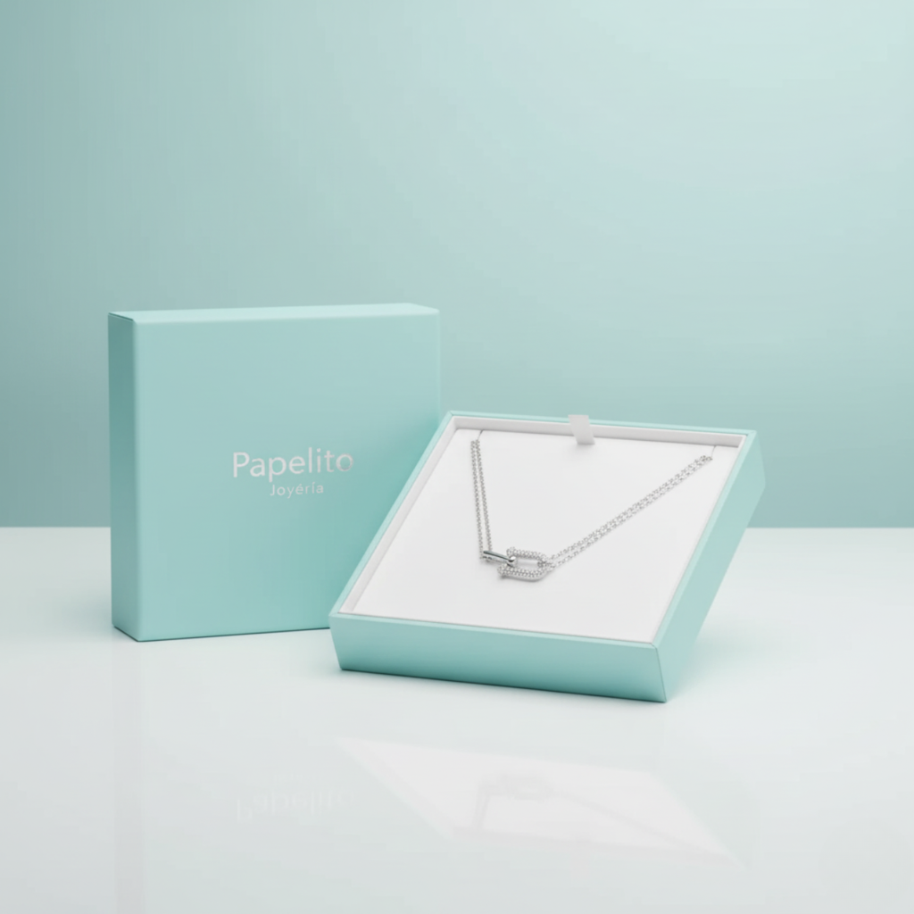 Parure de maillons en zircone (collier, bracelet et boucles d'oreilles) - 100 % acier rhodié