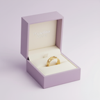 Anillo Diseño Eslabones de Cadena 100% Acero Bañado en Oro 18K