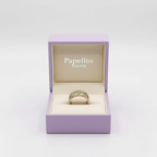 Wide Two-Tone Ring with Links and Braided Edge 100% Steel (Silver and 18K Gold Plated)