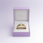 Rigid Bracelet in 18K Gold Plated Steel with Hexagonal Design and Mother of Pearl