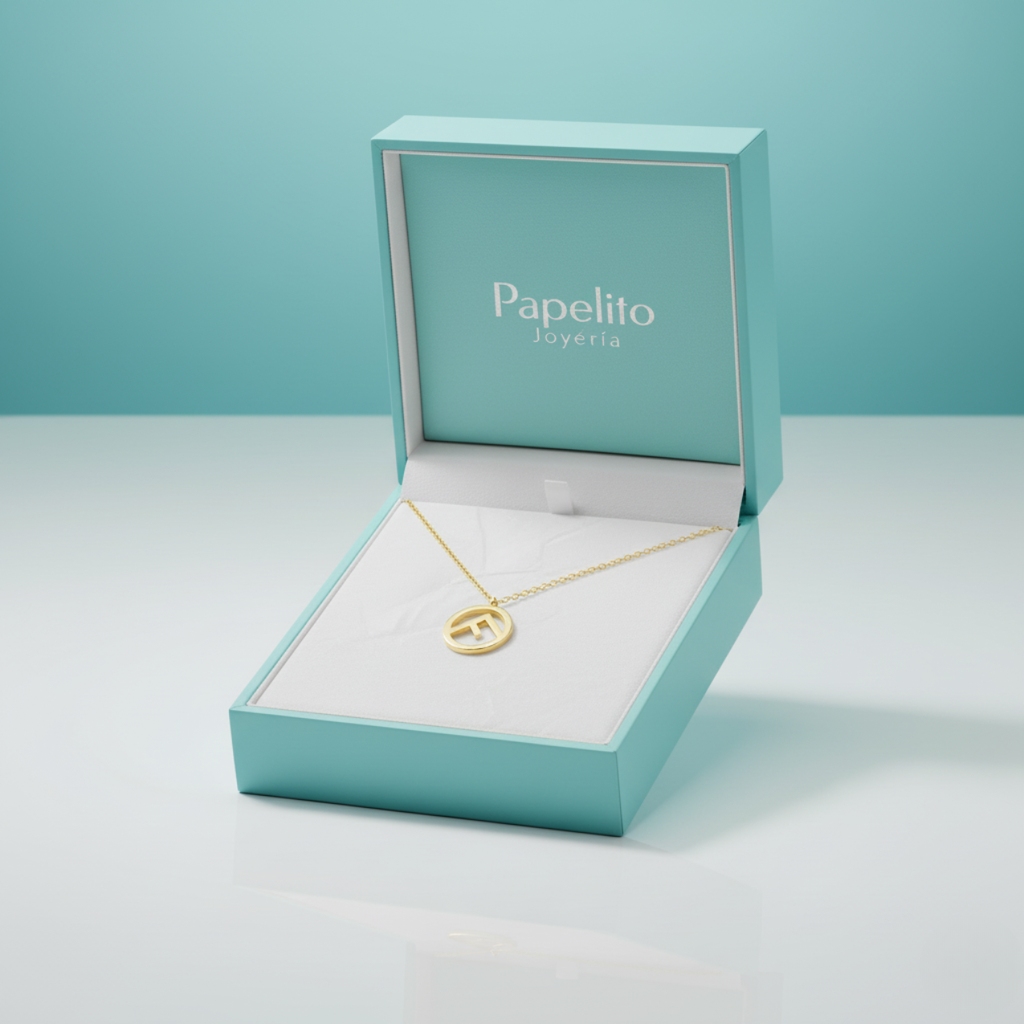 Collar con Colgante de Doble Letra Entrelazada 100% Acero Bañado en Oro 18K