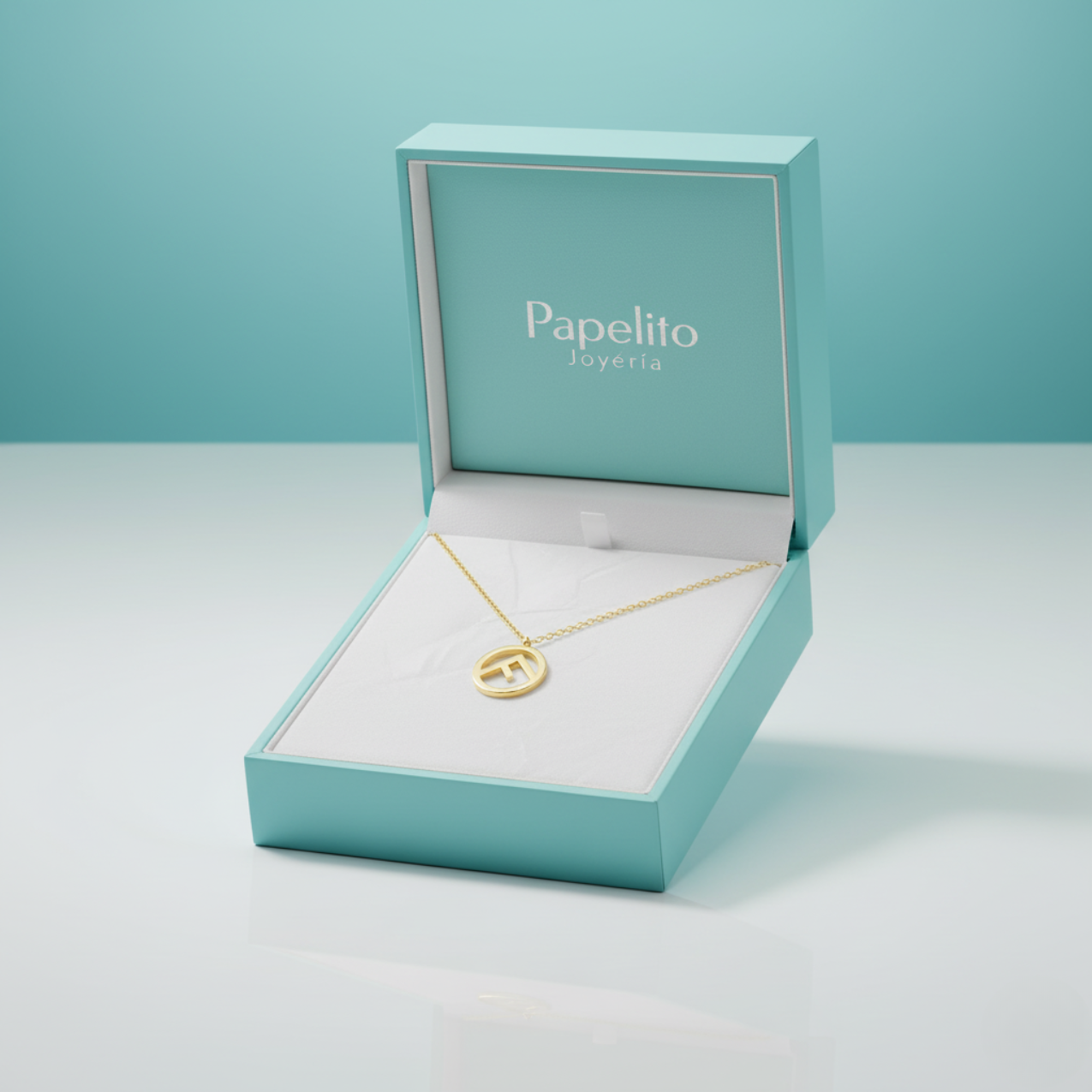 Collar con Colgante de Doble Letra Entrelazada 100% Acero Bañado en Oro 18K