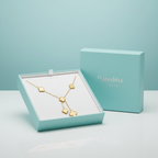 Collar Lariat de Tréboles Lisos 100% Acero Bañado en Oro 18K