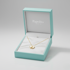 Collar de Acero 100% Chapado en Oro de 18K con Colgante de Mariposa de Nácar