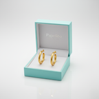 Pendientes de Aro Texturizados Dorados 100% Acero Bañado en Oro 18K