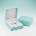 Collier médaillon ovale avec zircon cubique, acier 100% plaqué or 18 carats