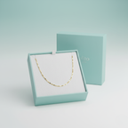 Collier en acier plaqué or 18 carats avec chaîne à barrette fine