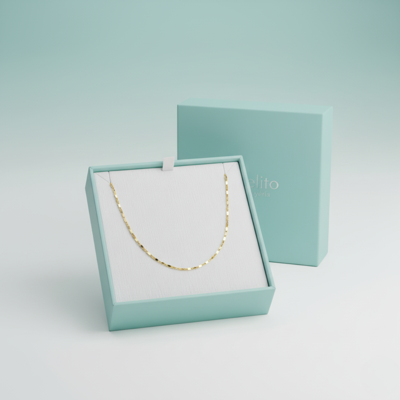 Collar de Acero Chapado en Oro 18K con Cadena de Barras Delgadas