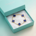 Pulsera Flora de Acero Inoxidable Azul – Diseño Exclusivo