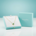 Conjunto con Colgante de Estrella Verde Malaquita 100% Acero Bañado en Oro 18K