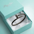 Pulsera Diseño Clavo Ajustable - 100% Acero Bañado en Rodio Negro